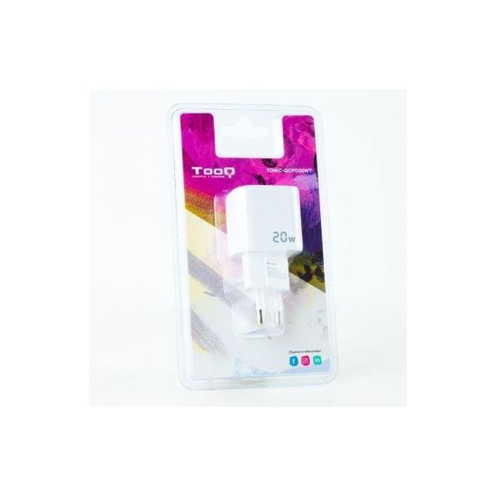 TOOQ CARGADOR DE PARED USB-C/PD + USB-A/QC 20W 4 TOOQ CARGADOR DE PARED USB-C/PD + USB-A/QC 20W 4