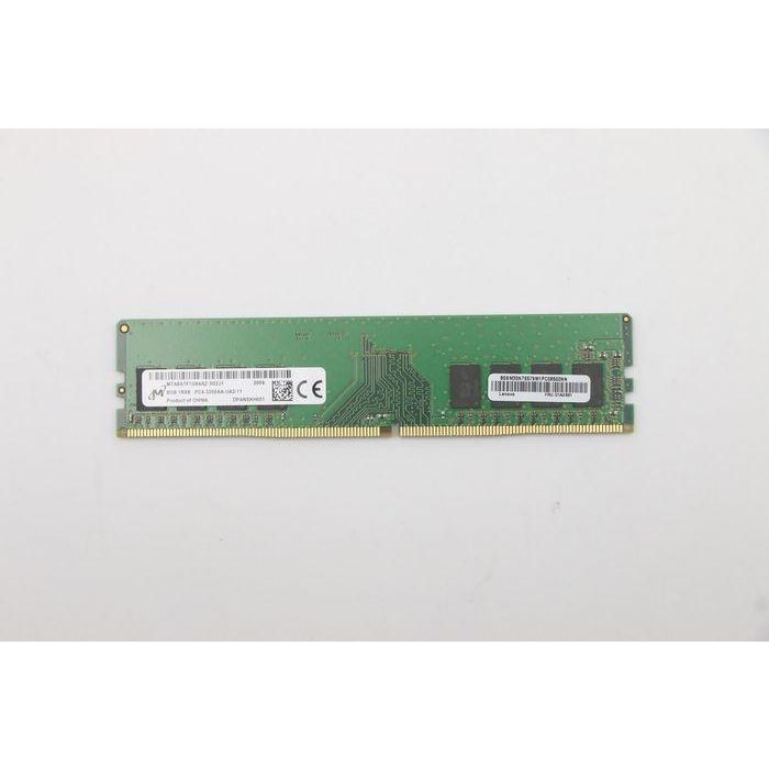 Lenovo DDR4 UDIMM memory module, 8GB capacity, 3200MHz speed, non-ECC, single-rank, unbuffered, 288-pin design. 2 Lenovo DDR4 UDIMM memory module, 8GB capacity, 3200MHz speed, non-ECC, single-rank, unbuffered, 288-pin design. 2