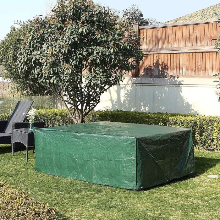 Altadex Funda Protectora para Mesa y Sillas 325x205x90cm 100g/m² Impermeable Transpirable Verde 1