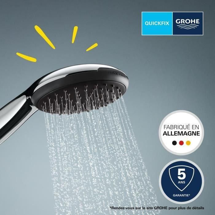 Rociador de ducha - GROHE Vitalio Start 110 27940001 - 1 chorro lluvia - Ahorro de agua - Proceso antical - Cromo 4