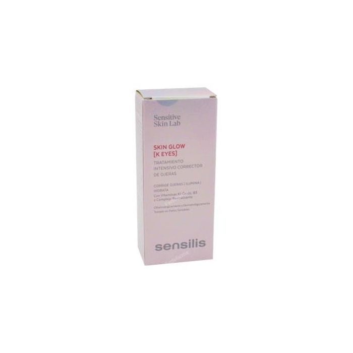 Sensilis SKIN GLOW [K EYES] Tratamiento Intensivo Corrector de Ojeras y Bolsas Anti-Fatiga, Iluminador, con Vitamina K, Niacinamida, AH y Cafeína, 15 ml
