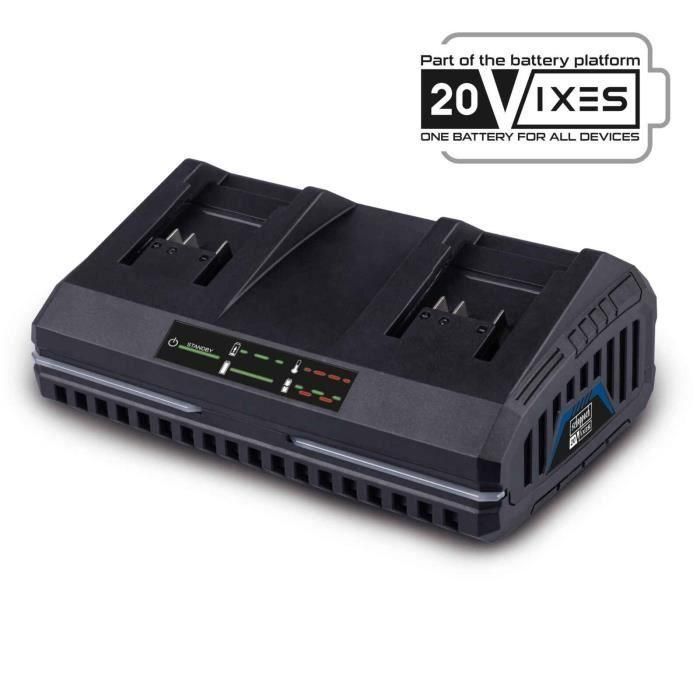Cargador doble - SCHEPPACH - 4,5 A - SDBC4.5A - Carga simultáneamente dos baterías Li-ion de la gama Scheppach 20V IXES Cargador doble - SCHEPPACH - 4,5 A - SDBC4.5A - Carga simultáneamente dos baterías Li-ion de la gama Scheppach 20V IXES