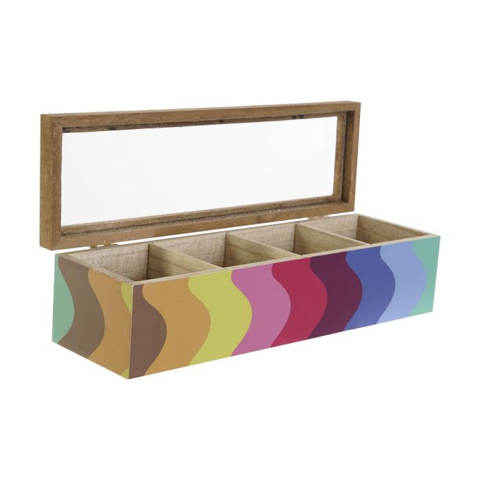 Caja Infusiones Moderno DKD Home Decor Multicolor Blanco 9 x 8 x 30 cm (4 Unidades) 2