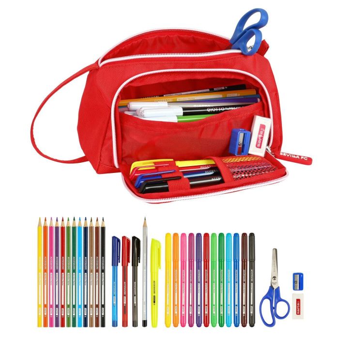 Estuche Escolar con Accesorios Sevilla Fútbol Club Rojo (32 Piezas) 1 Estuche Escolar con Accesorios Sevilla Fútbol Club Rojo (32 Piezas) 1