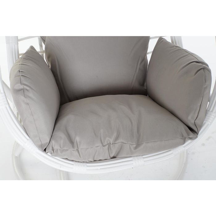 DKD Home Decor Sillón Colgante Terraza Y Jardín Blanco Gris 70 x 110 x 90 cm 1