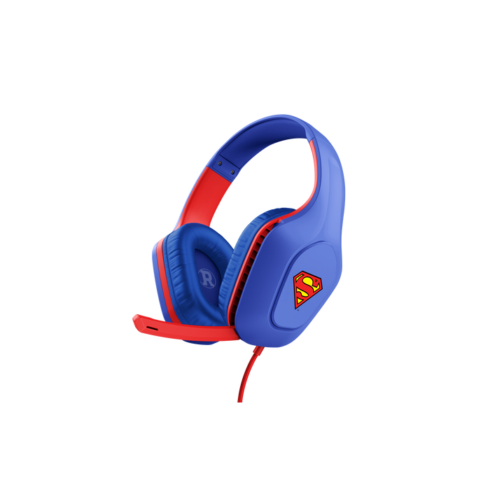 Trust GXT 415SM Zirox Auriculares Gaming Alámbricos Diadema con Micrófono Boom, Circumaural, Conector 3.5mm, Control de Volumen, Azul y Rojo