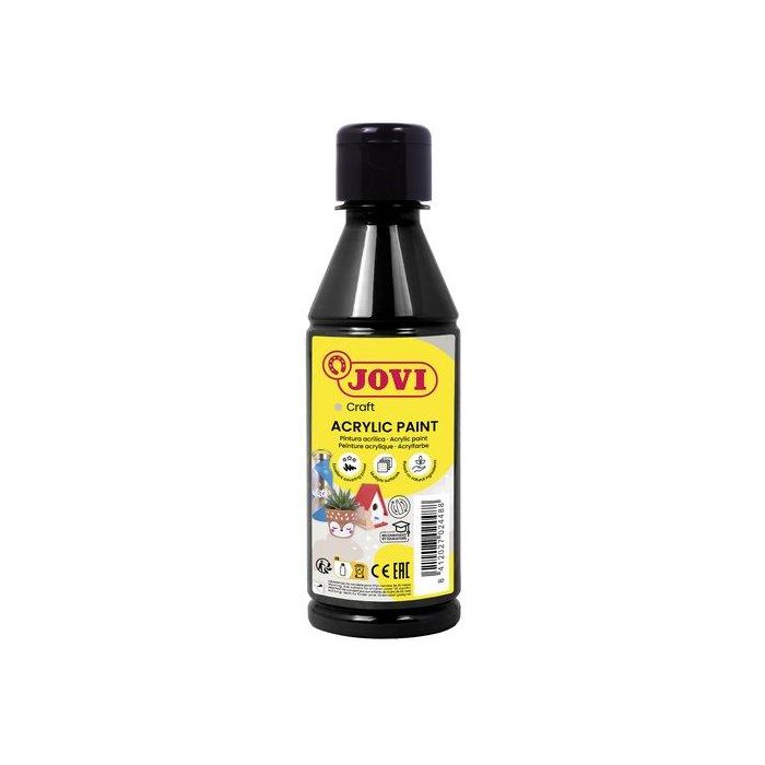 Jovi Pintura Plástica Jovidecor Acryl Botella 250 mL Negro