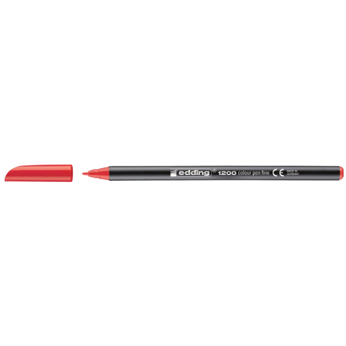 Edding Rotulador 1200 Punta Fibra Rojo Tinta Base Agua Punta Redonda 0.5 mm Trazo 1 mm 1