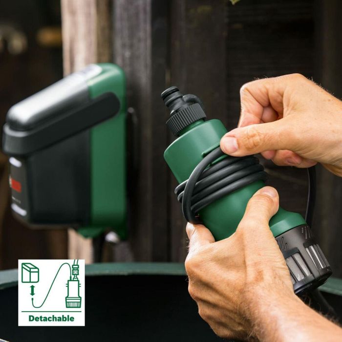 Bosch Bomba de Jardín para Riego desde Colector Agua Lluvia, Temporizador 3 Configuraciones, Chorro Potente 25m, Incluye Adaptadores 2 Bosch Bomba de Jardín para Riego desde Colector Agua Lluvia, Temporizador 3 Configuraciones, Chorro Potente 25m, Incluye Adaptadores 2