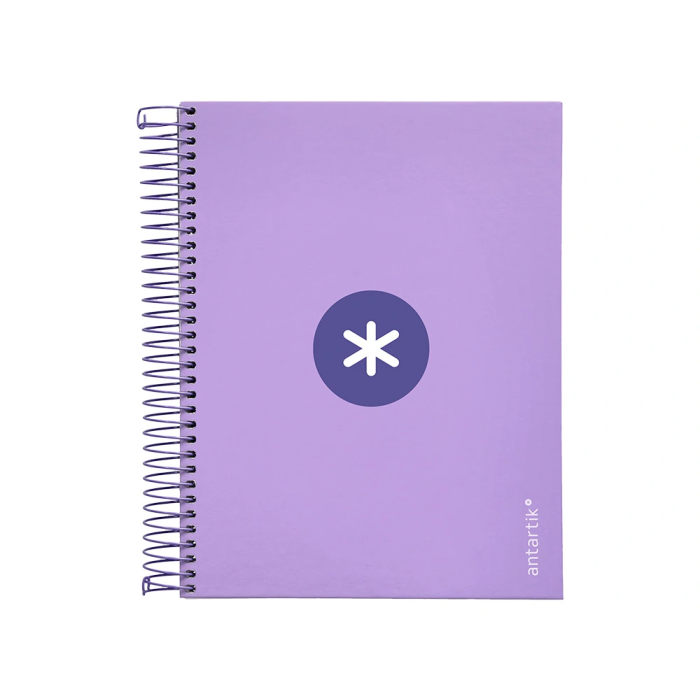 Antartik Cuaderno espiral A5, 120 hojas, 90 gr, cuadro 5mm, tapa forrada, color lavanda 1 Antartik Cuaderno espiral A5, 120 hojas, 90 gr, cuadro 5mm, tapa forrada, color lavanda 1