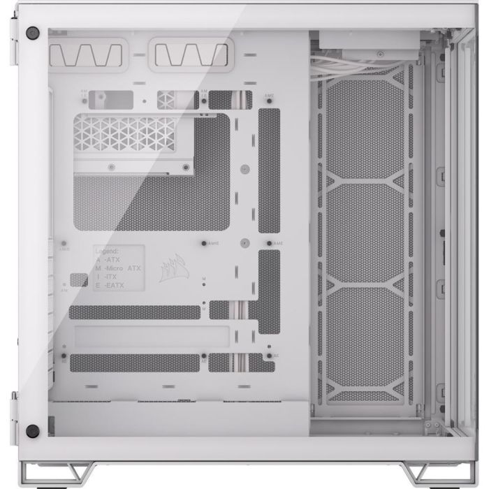 Corsair 6500X Caja PC Gaming ATX Blanca, Semitorre de Doble Cristal Templado, Doble Cámara para Flujo Aire Óptimo y USB-C 3
