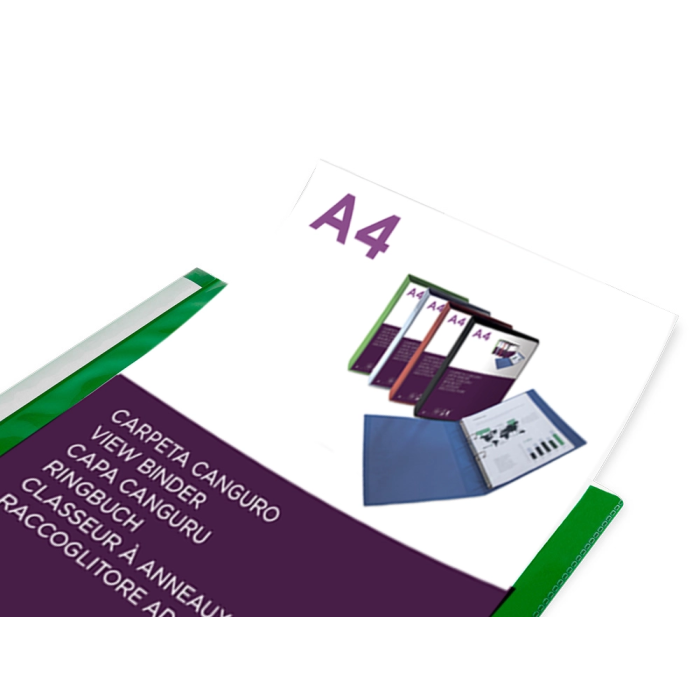 Liderpapel Carpeta Canguro 2 Anillas 25 mm DIN A4 Polipropileno Verde Translucido 3
