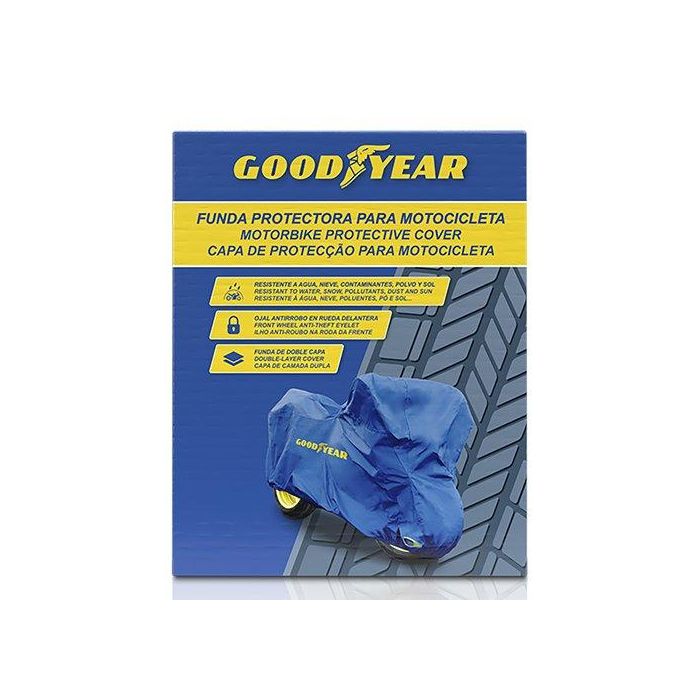 Goodyear GOD7022 Funda Cubre Moto Talla XL Impermeable y Resistente | Protección Lluvia, Polvo, Sol, Arañazos | Ojal de Seguridad 3