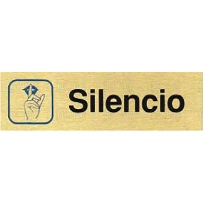 Placa Aluminio Oro 150X45 ''Silencio'' Duver Placa Aluminio Oro 150X45 ''Silencio'' Duver