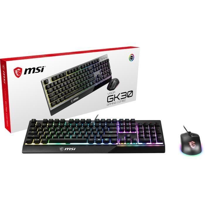 MSI Vigor GK30 Combo Teclado y Ratón Gaming RGB con Interruptores de Émbolo y Sensor Óptico PMW 3325 3