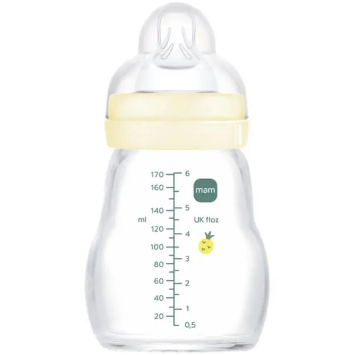 Mam Biberón de Vidrio 170 ml 0 a 6 Meses Flow Teat 1 Blanco 1