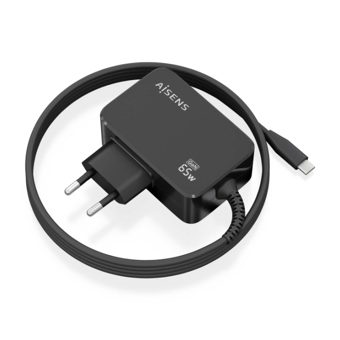 AISENS - CARGADOR GaN 65W PD3.0 1XUSB-C 1.8M, NEGRO AISENS - CARGADOR GaN 65W PD3.0 1XUSB-C 1.8M, NEGRO
