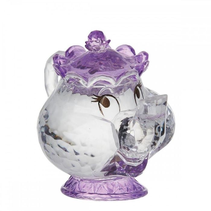 Enesco Figura Acrílica Disney La Bella y la Bestia - Madame Samovar Facetada, Detallada y Brillante