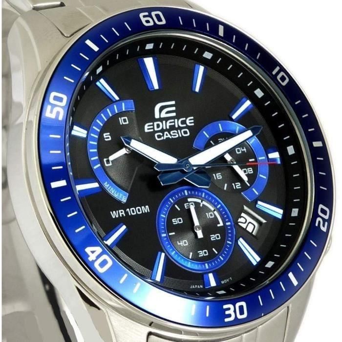 Casio EFR-552D-1A2VUEF Edifice Reloj Hombre Cuarzo Acero Plata Esfera Negro/Azul Cronógrafo 10 ATM 5