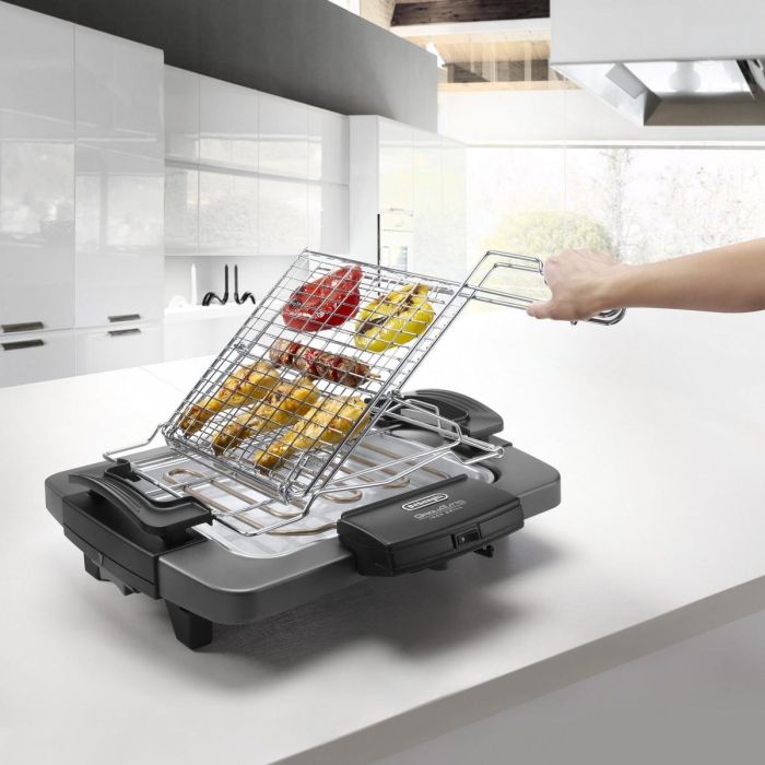 Delonghi BQ60.X Barbacoa Eléctrica 1900W, Doble Rejilla Ajustable, Bandeja Extraíble, Apta para Exterior 2