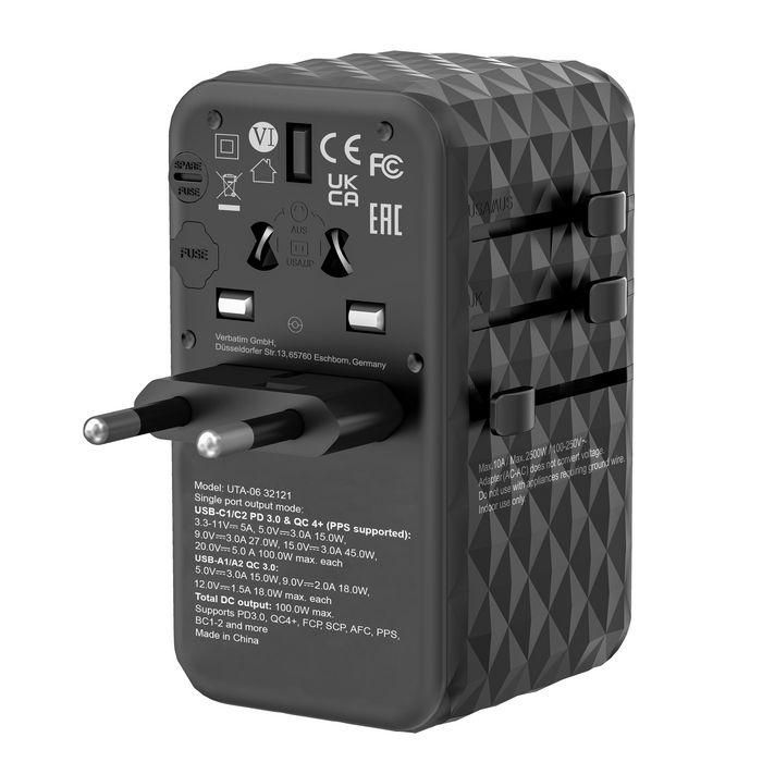 Verbatim Uta-06 Adaptador Universal De Viaje Con 2 Puerto Usb-C - 2 Puerto Usb-A 13 Verbatim Uta-06 Adaptador Universal De Viaje Con 2 Puerto Usb-C - 2 Puerto Usb-A 13