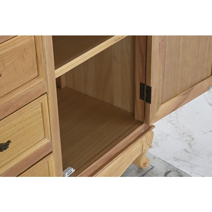 DKD Home Decor Vitrina Romántica de Abeto y MDF Natural con 4 Cajones, 2 Puertas y 3 Estantes 124,5x39x201,8 cm 4 DKD Home Decor Vitrina Romántica de Abeto y MDF Natural con 4 Cajones, 2 Puertas y 3 Estantes 124,5x39x201,8 cm 4