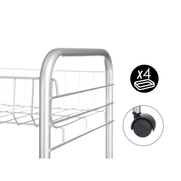 Verdulero 4 Pisos Metalico Ruedas Kinvara 26X82CM (4 Unidades) 3 Verdulero 4 Pisos Metalico Ruedas Kinvara 26X82CM (4 Unidades) 3