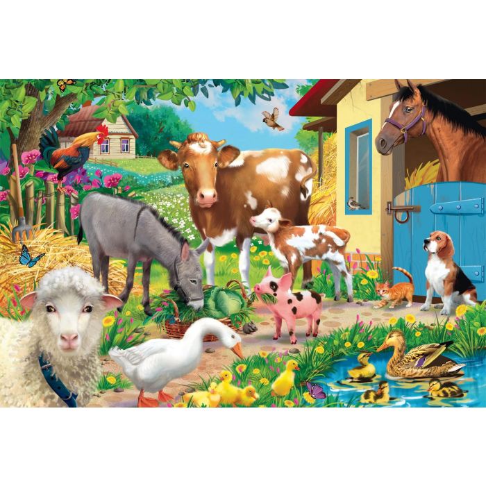 Schmidt Spiele Puzzle AABRK21872 Animales de Granja 60 Piezas para Niños a partir de 5 Años