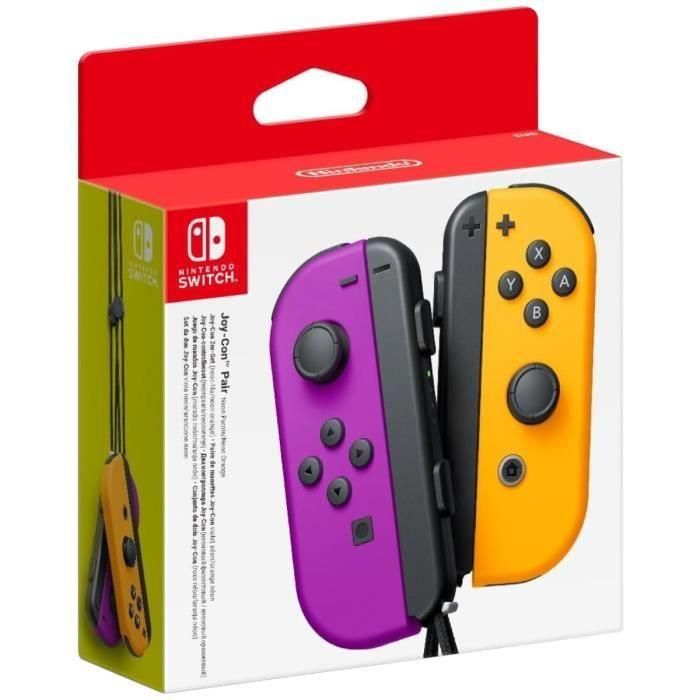Par de Joy-Con izquierda neón púrpura y derecha neón naranja derecha Par de Joy-Con izquierda neón púrpura y derecha neón naranja derecha