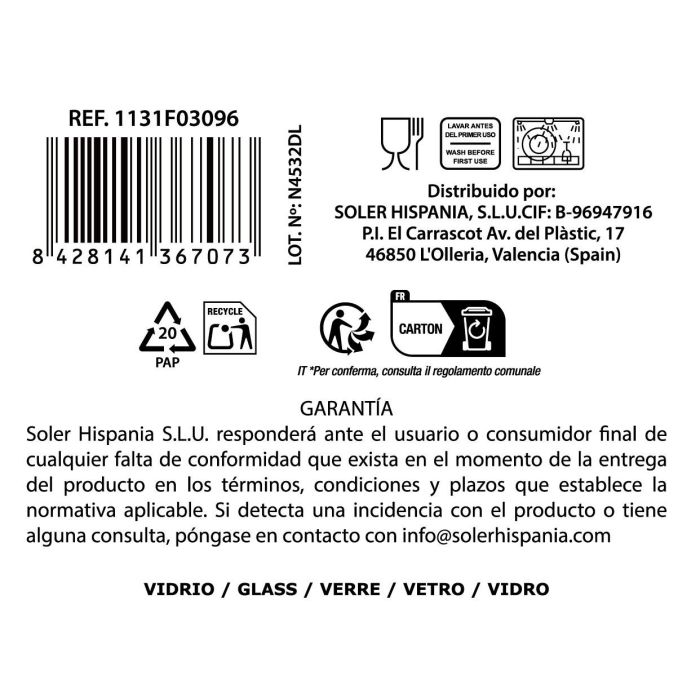 La Mediterranea - Vaso Bodega 'Finissima Bodega', 39 Cl (390 ml), Vidrio (24 Unidades) 8