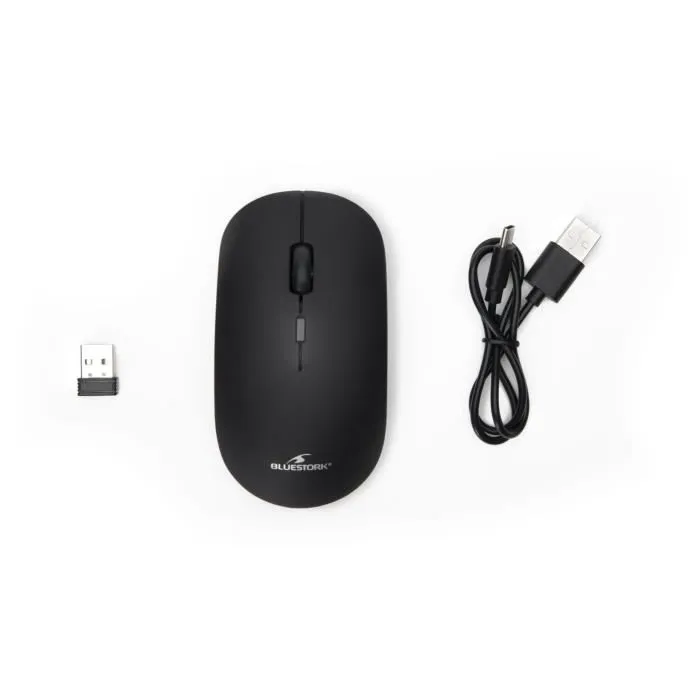 Bluestork Ratón Inalámbrico M-WL-OFF100-BLACK 2,4g + Bluetooth Recargable Compatible con Mac y Windows 1 Bluestork Ratón Inalámbrico M-WL-OFF100-BLACK 2,4g + Bluetooth Recargable Compatible con Mac y Windows 1