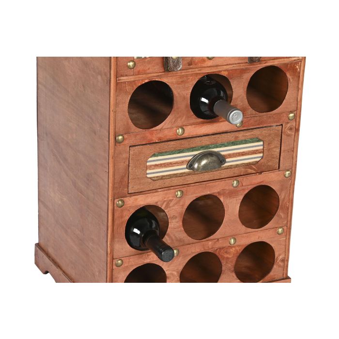 DKD Home Decor Botellero Colonial Marron Multicolor Alamo y PU 35.5 x 71 x 40 cm 4