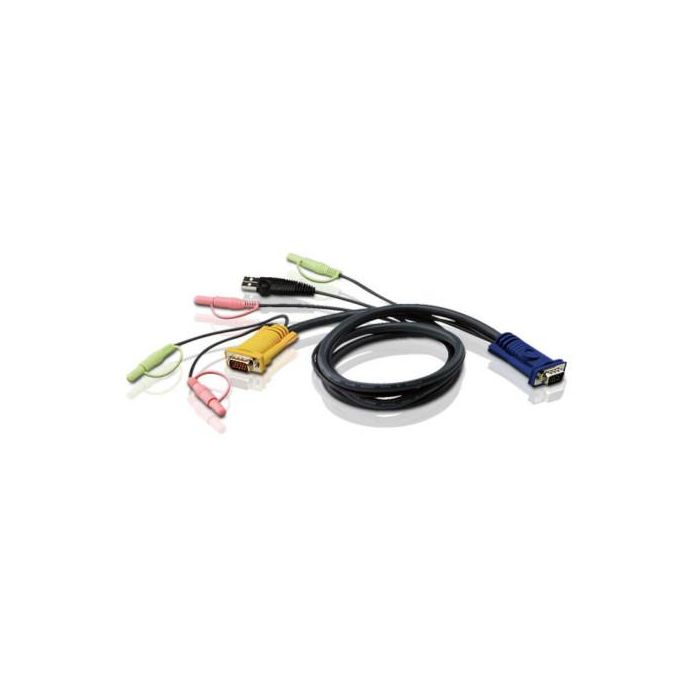 Aten Cable KVM USB con audio y SPHD 3 en 1 de 5 m, VGA, Negro - 2L-5305U