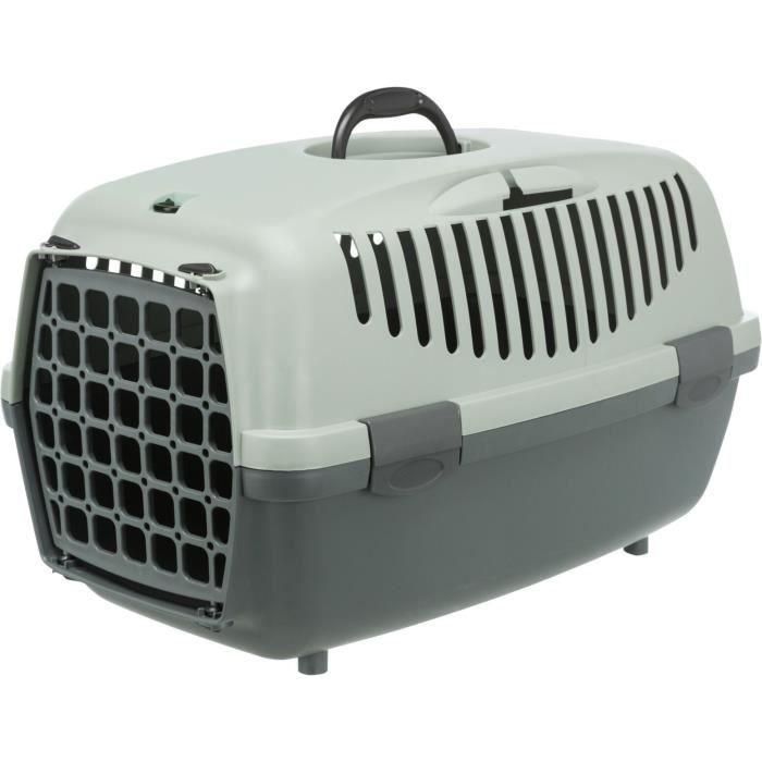 TRIXIE Caja de transporte Capri 3 - S - 40 x 38 x 61 cm - Antracita, gris y verde - Para perros