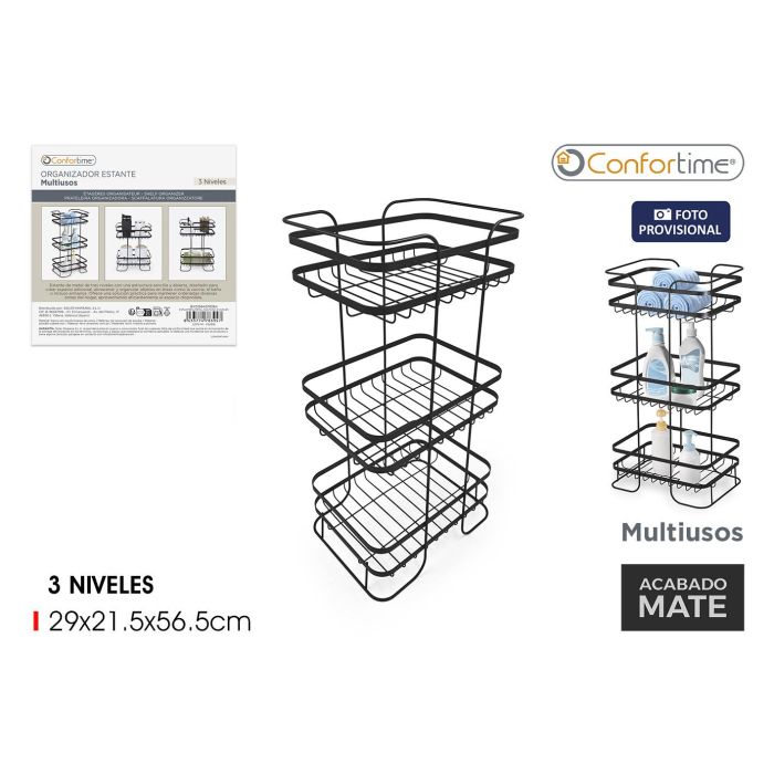 Estantería Metal Multiuso 3 Niveles Confortime - Inde (4 Unidades) Estantería Metal Multiuso 3 Niveles Confortime - Inde (4 Unidades)