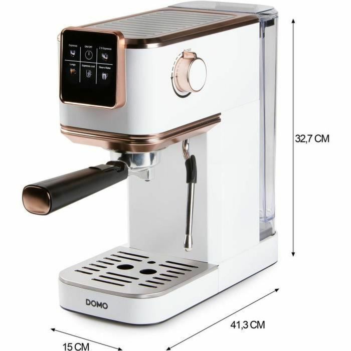 Domo DO746K Cafetera Espresso 3 en 1 - 1350 W - 20 Bares - Blanco/Rosa 3