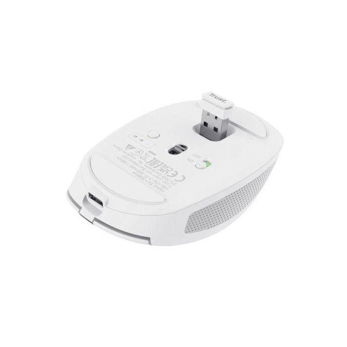 Ratón Inalámbrico por Bluetooth Trust Ozaa Compact Wireless/ Batería recargable/ Hasta 3200 DPI/ Blanco 4