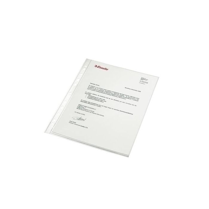 Funda Multitaladro Esselte Pp 120Μ Cristal Liso A4 11 Tal.Sin Refuerzo Paquete De 100