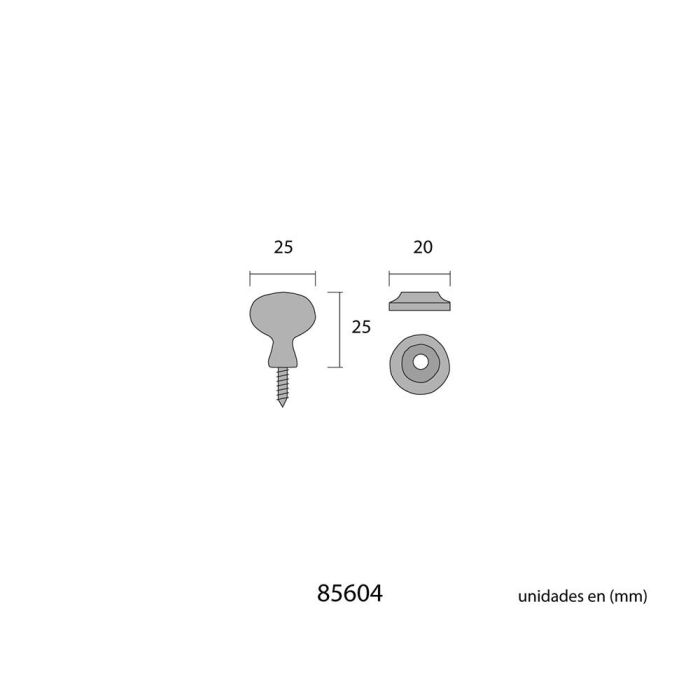 Edm Pomo Ovalado 22mm Hierro Forjado Color Negro 2