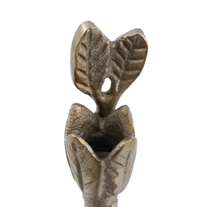 Portavelas Oro Aluminio Decoración 14 X 14 X 24 cm