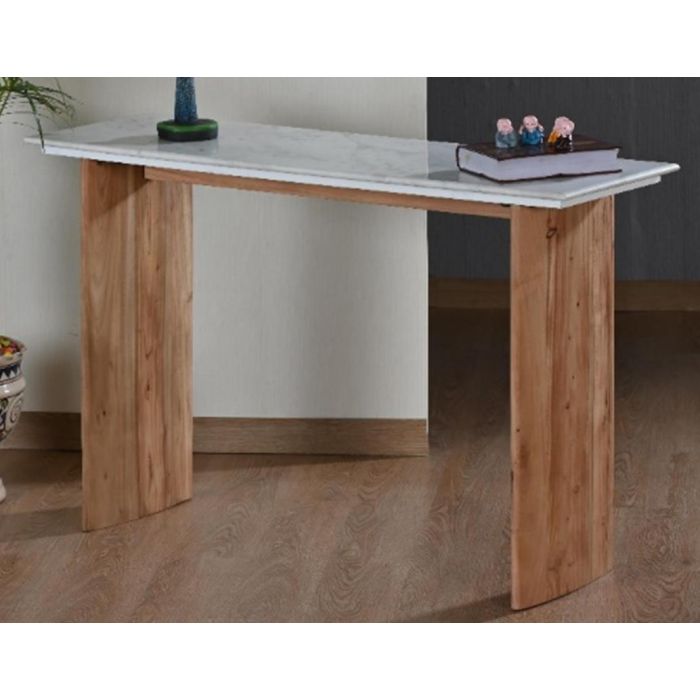 DKD Home Decor Consola Scandi Blanco Marron 38 x 77 x 120 cm 1