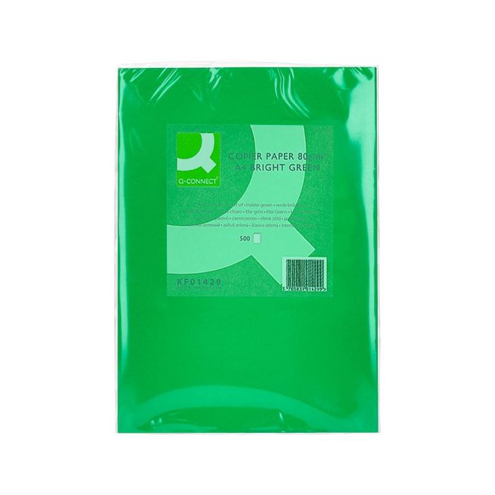 Papel Color Q-Connect Din A4 80 gr Verde Intenso Paquete De 500 Hojas 1