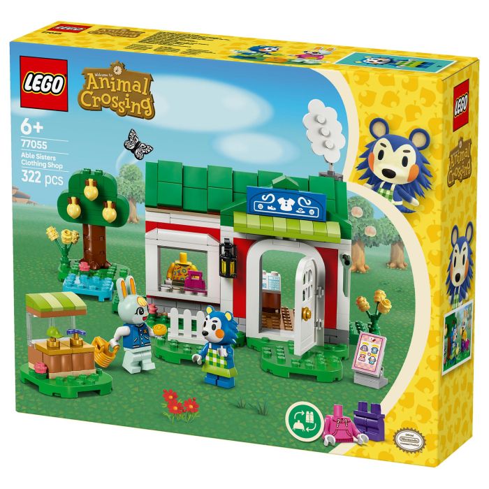 LEGO Animal Crossing Tienda Ropa Hermanas Manitas 77055 Set de Construcción para Niños y Niñas +6 Años con Minifiguras de Pili y Ariel
