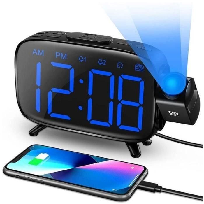 Radio despertador con proyección de la hora - CGV - CR-P10 - Doble alarma - Botones grandes - Fácil de usar 1 Radio despertador con proyección de la hora - CGV - CR-P10 - Doble alarma - Botones grandes - Fácil de usar 1