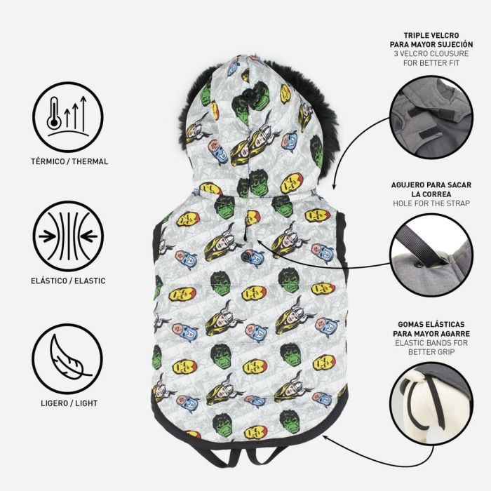 Cerdá Abrigo Acolchado para Perro Avengers Talla L Gris 2 Cerdá Abrigo Acolchado para Perro Avengers Talla L Gris 2