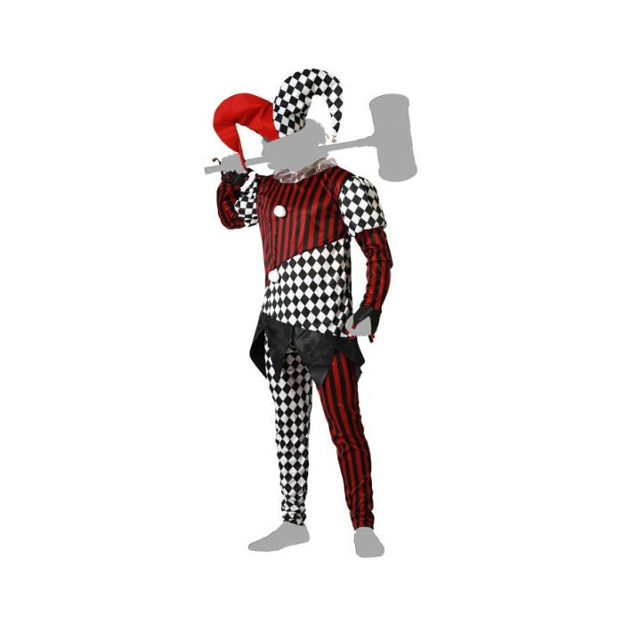 Disfraz Arlequín Halloween Blanco Negro Con Gorro Hombre Adulto XL 4 Disfraz Arlequín Halloween Blanco Negro Con Gorro Hombre Adulto XL 4