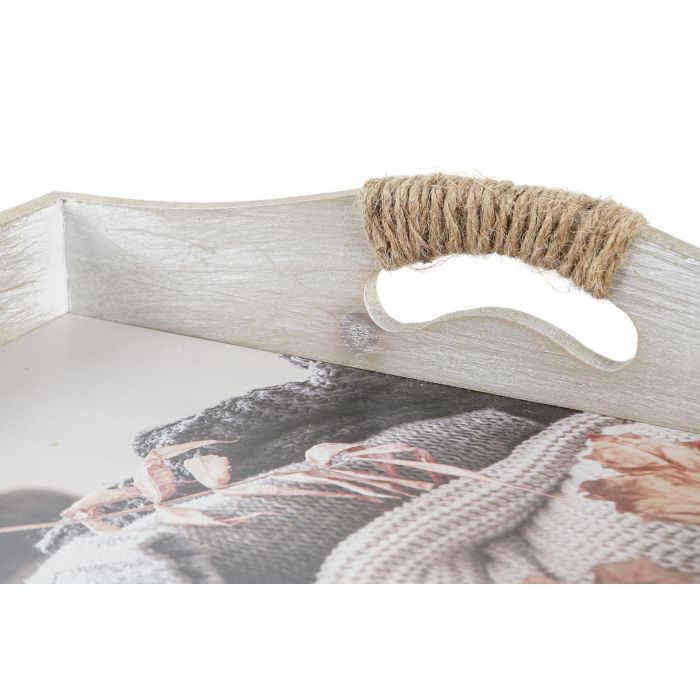 DKD Home Decor Bandeja Oriental Multicolor MDF Set de 2 Piezas 40 x 30 x 6 cm 2