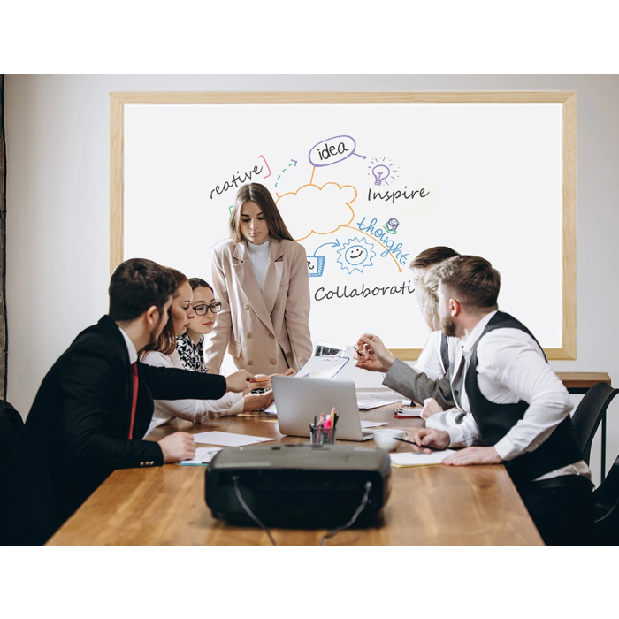 Q-connect Pizarra Blanca Laminada Marco de Madera 200x100 cm 5