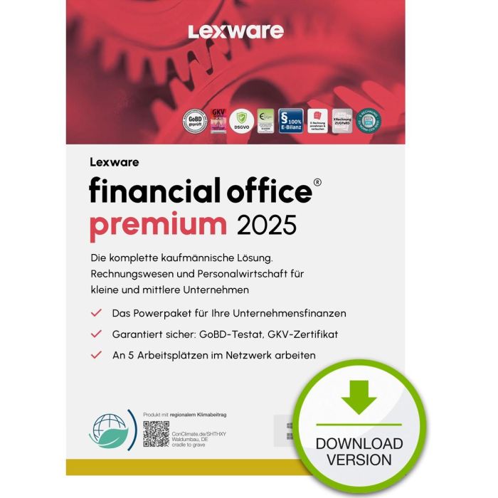 Lexware Financial Office Premium 2025 - Licencia para 1 dispositivo / 1 año - Descarga ESD