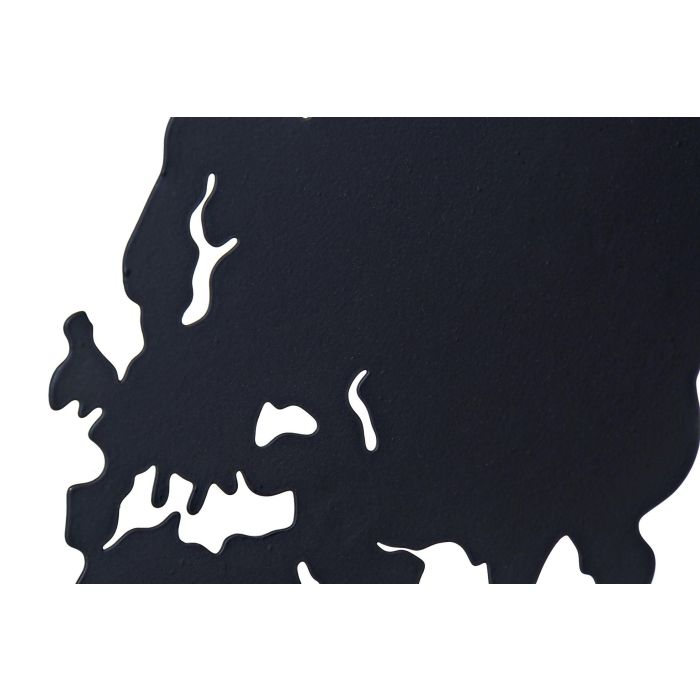 DKD Home Decor Decoración Pared Mapa Mundi de Metal Set 3 Unidades Negro Blanco Cobre 40x40 cm 2